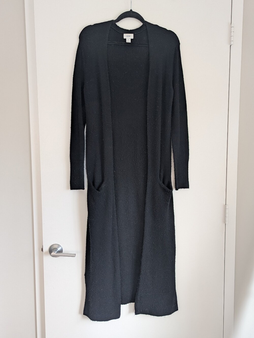 Old Navy Black Longline Open-Front Cardigan with Pockets